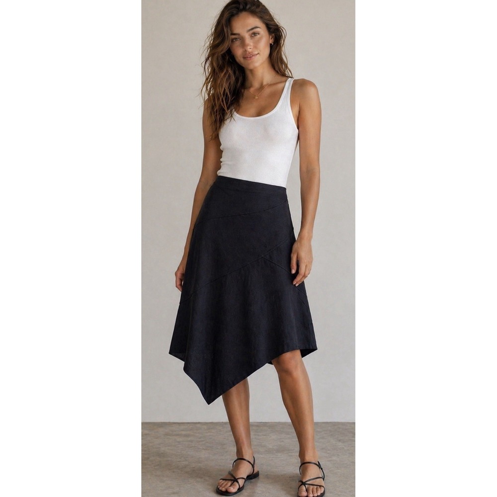 Vintage Stanley Blacker Asymmetrical Midi Skirt Size 10 Office Career Prep Work‎